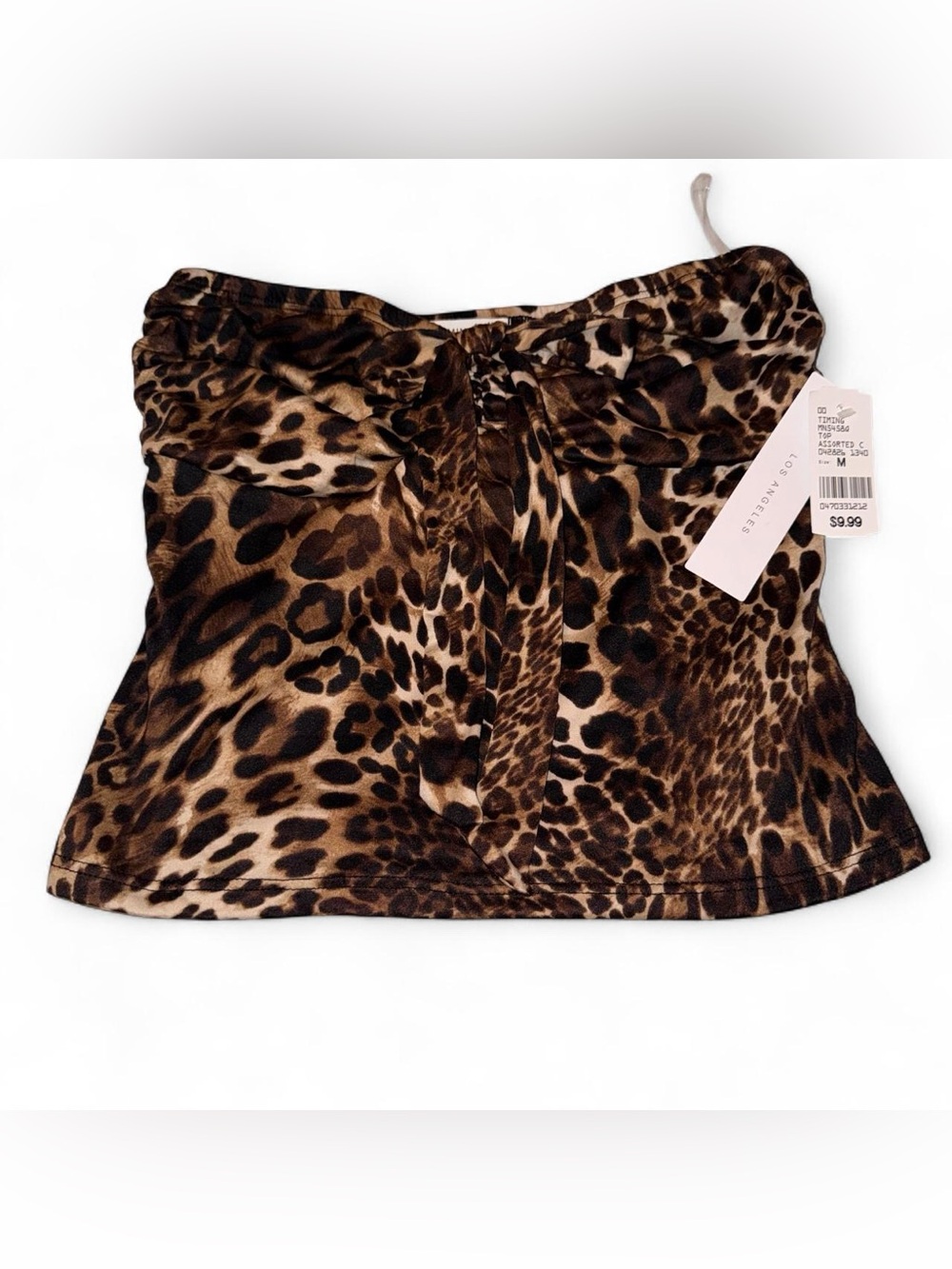 Timing Leopard Print Strapless Tank Top - Brown Black